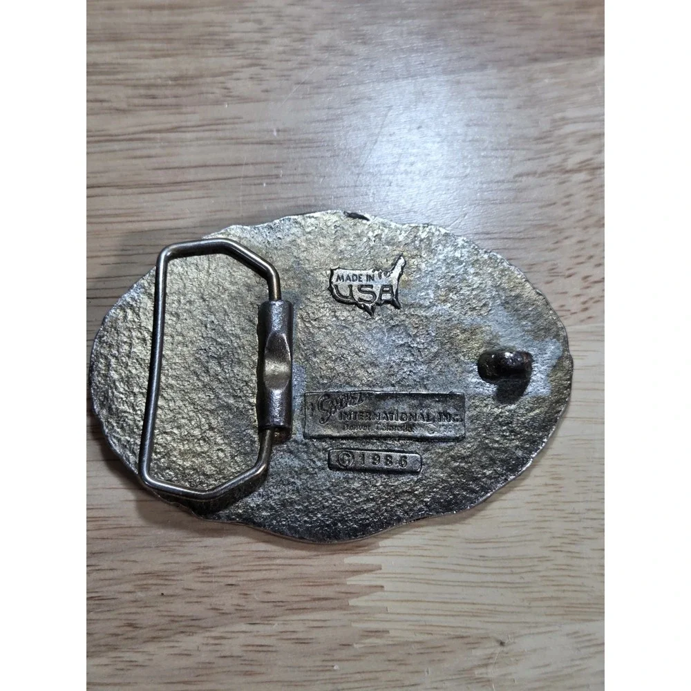 Vintage 1986 Siskiyou Rotary International Nevada Dice Belt Buckle USA Silver